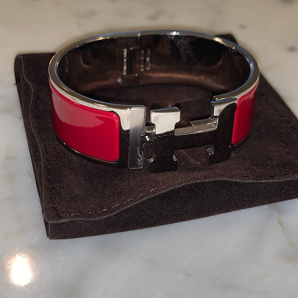 Auth Hermès H Clic Clac Bracelet | Red Enamel